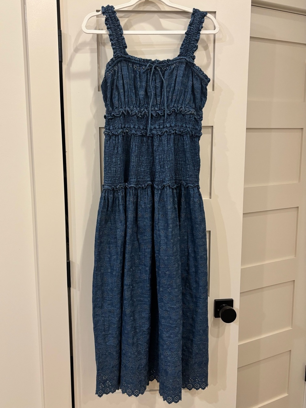 GAP x Doen Blue Eyelet Sundress with Ruffle Straps